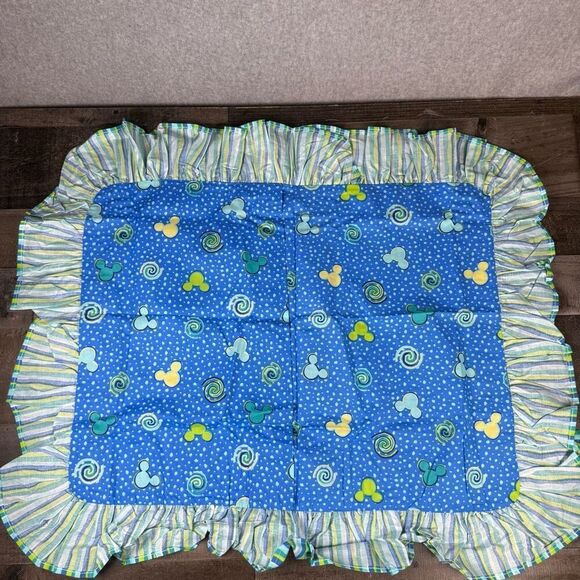 The Disney Catalog Mickey Mouse Mediterranean Bedding Standard Sham Blue Green N - Picture 3 of 8